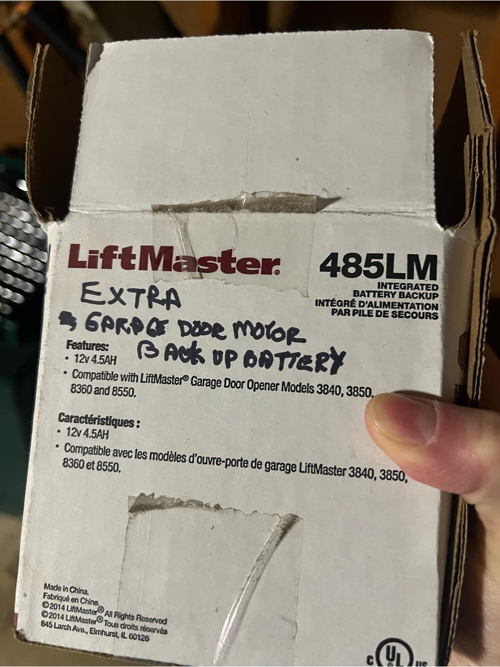 LiftMaster 485LM Garage Door Opener Battery Pack